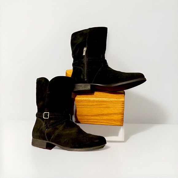 Koolaburra by UGG Size 9 Black Suede Zip‎ Up Boot Style #1105841 - Picture 1 of 14